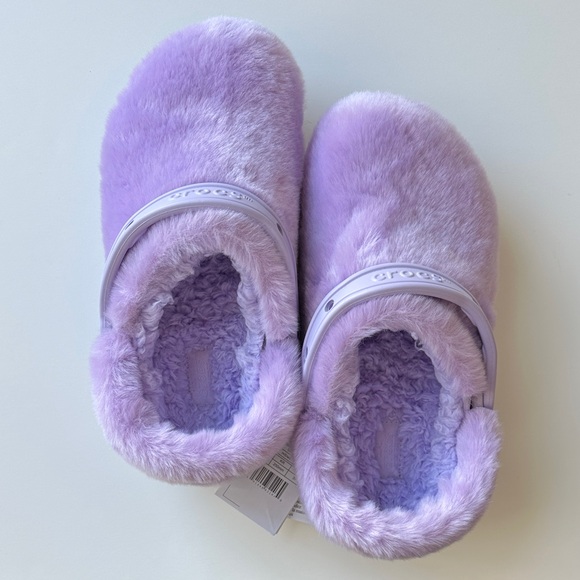 CROCS Classic Fur Sure Fuzzy Clogs in Purple - Picture 10 of 12